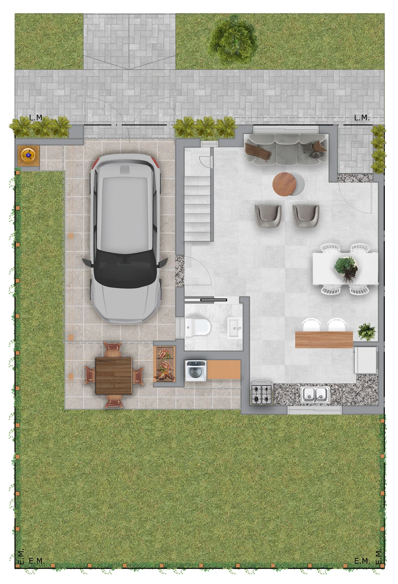 Ejemplo de planta baja arquitectónica
