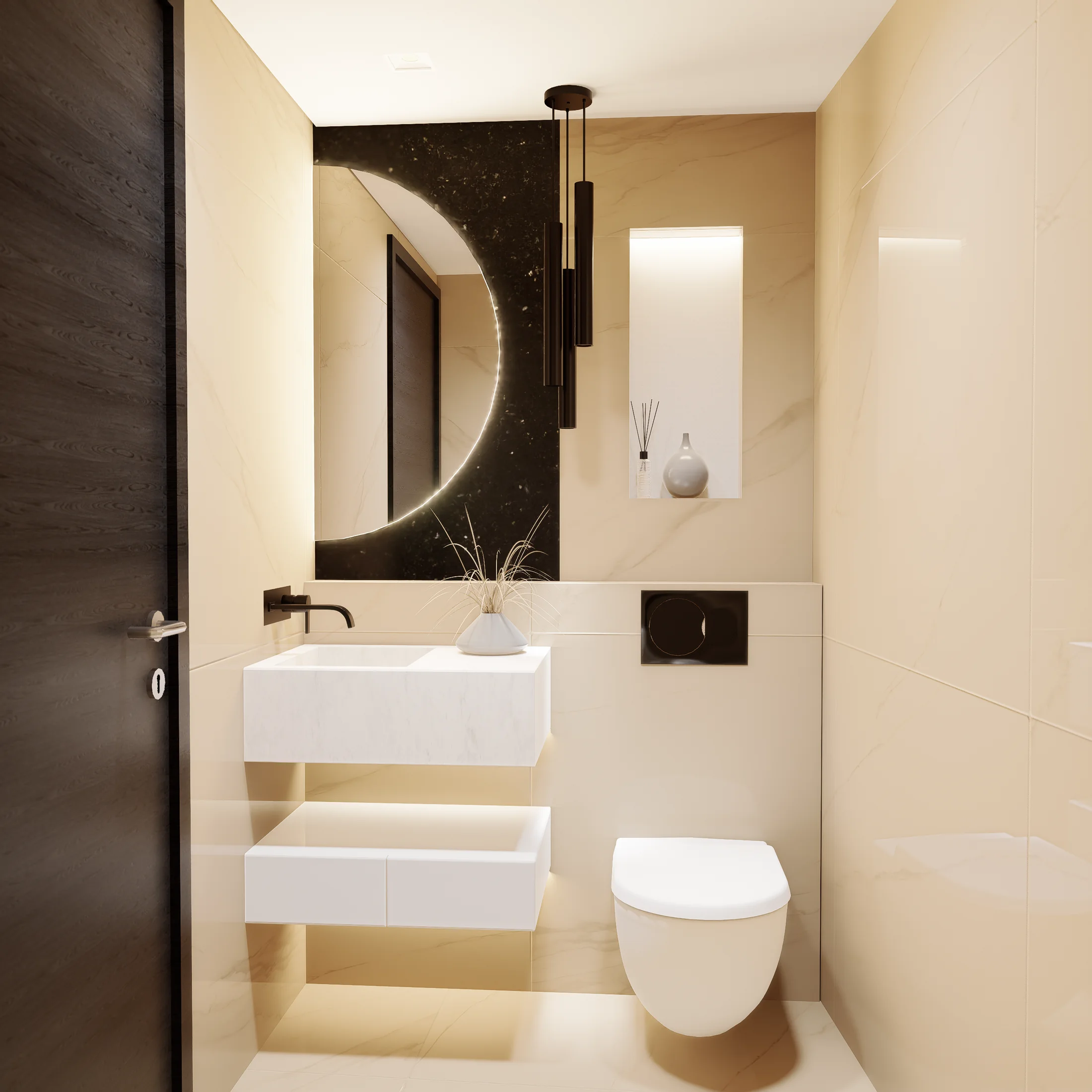 Baño compacto de Casa AHM