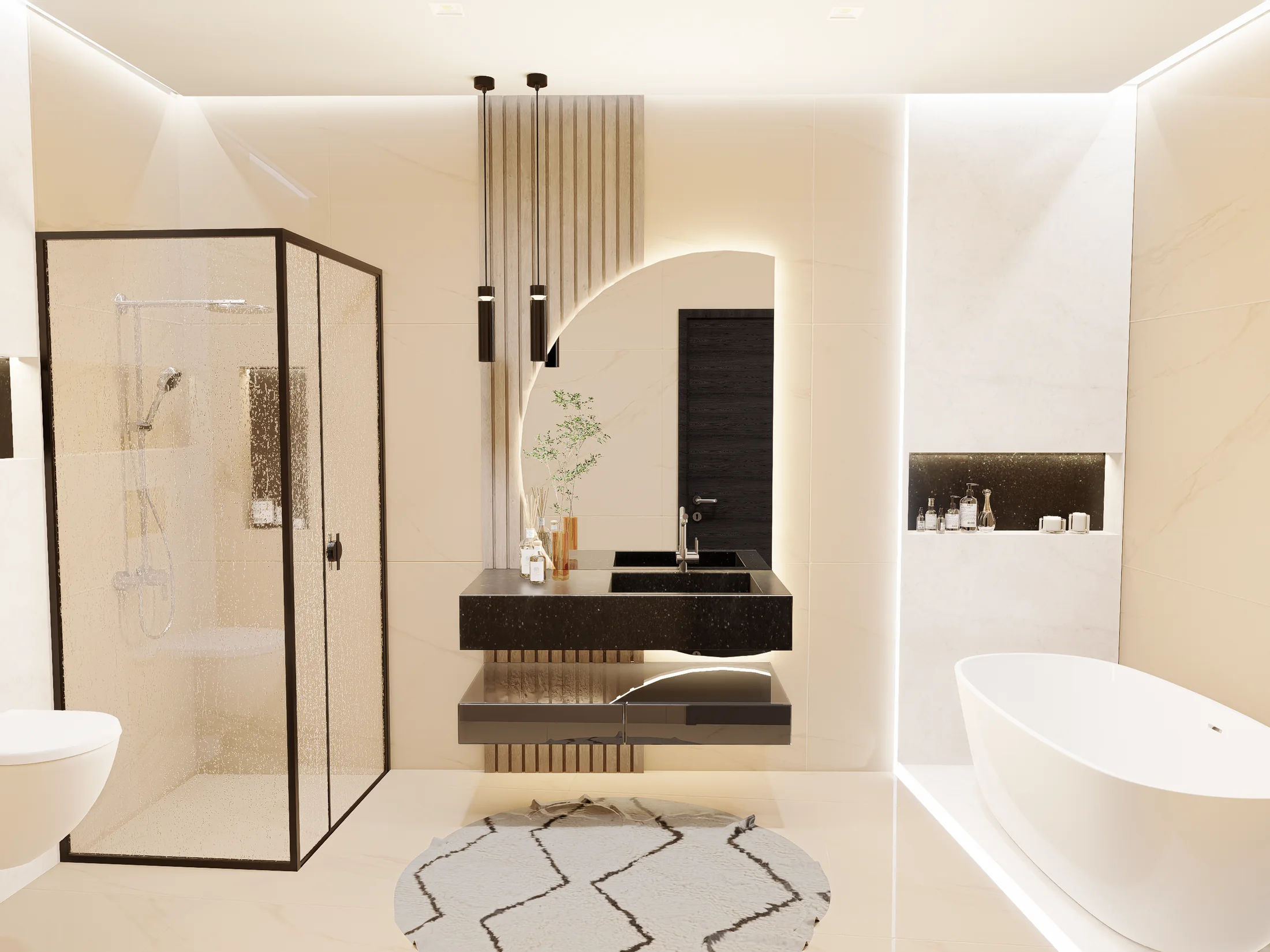 Baño principal completo de Casa AHM