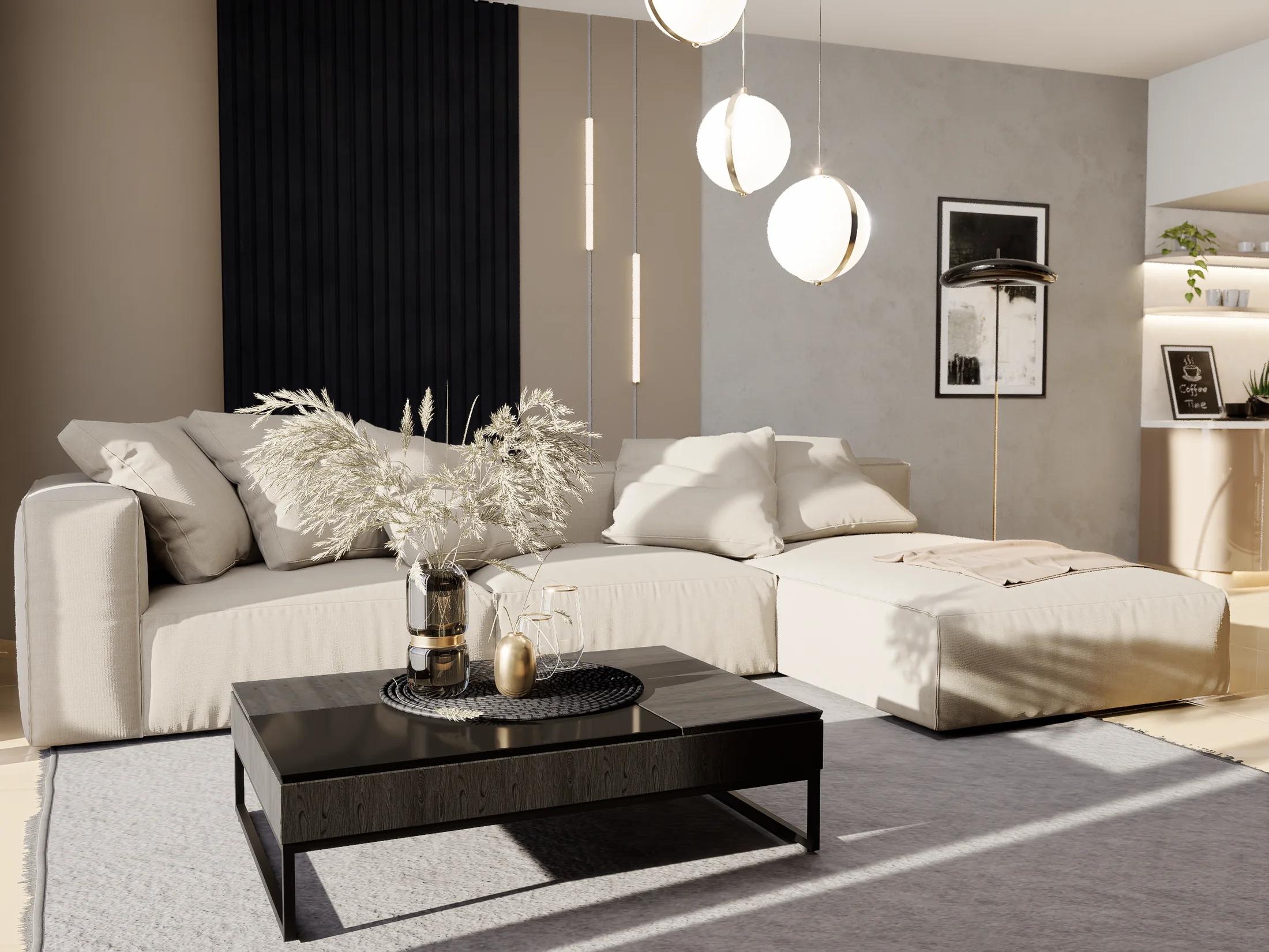 Estar claro con sofá modular de Casa AHM