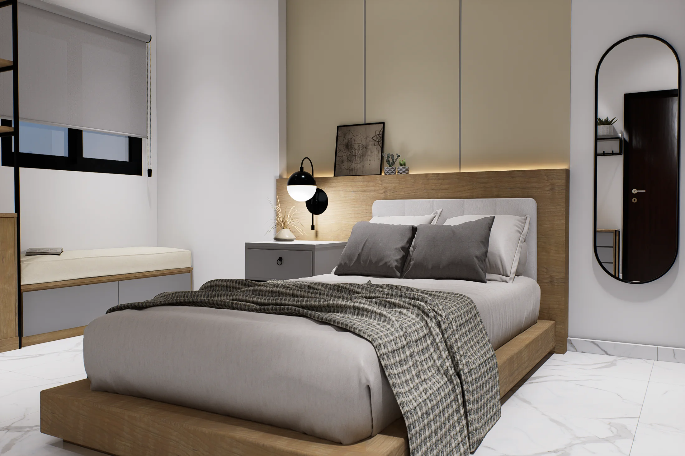 Dormitorio claro de Casa Saudita