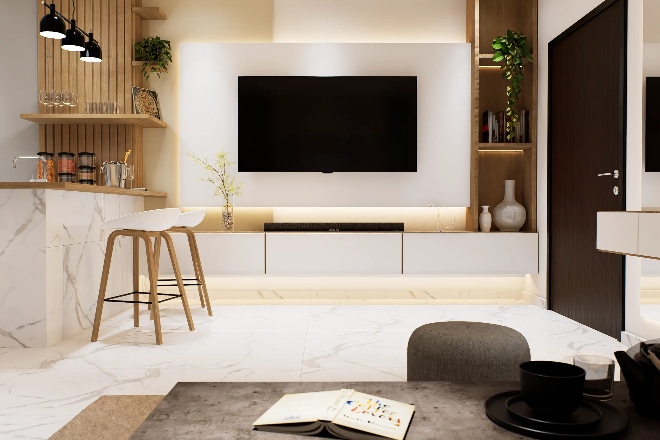 Mueble de televisión de Casa Saudita